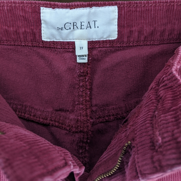 The GREAT Western Crop Burgindy Wide-leg Corduroys - Picture 10 of 13